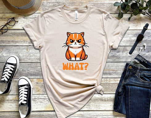 Cat What T-shirt, FunnyCat Shirt, Cat Lover Shirt ,Funny Cat Gift, Cat Mom Shirt, Sarcastic Shirt, Animal Lover Shirt, Cool Cat Tee